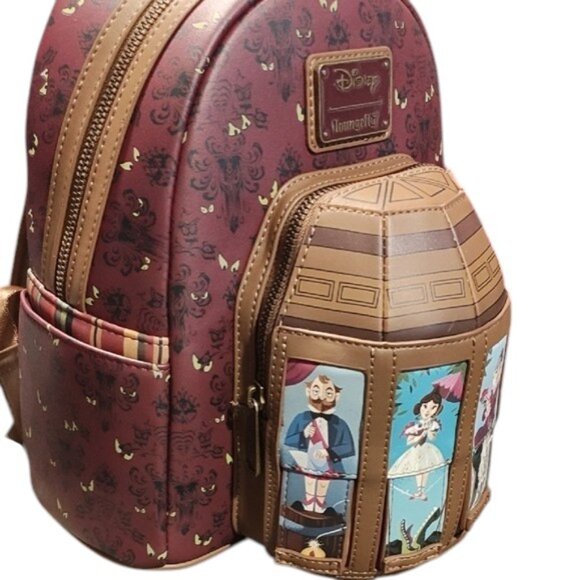 Loungefly Disney Haunted Mansion Glowing Maroon and Brown Backpack NWT main image 5